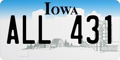 IA license plate ALL431