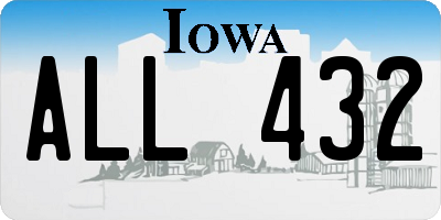 IA license plate ALL432