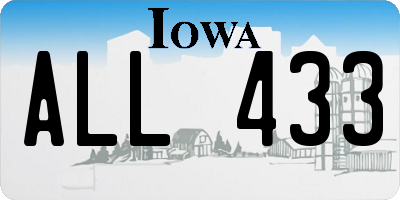IA license plate ALL433