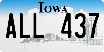 IA license plate ALL437