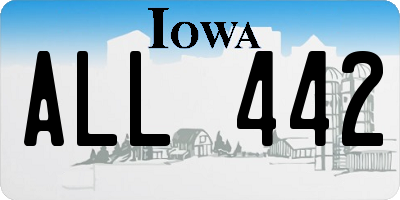 IA license plate ALL442
