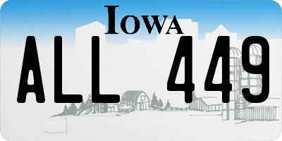 IA license plate ALL449
