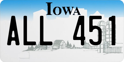 IA license plate ALL451