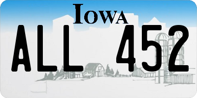 IA license plate ALL452