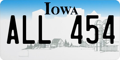 IA license plate ALL454