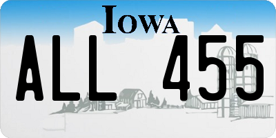 IA license plate ALL455