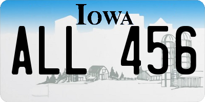 IA license plate ALL456