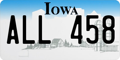 IA license plate ALL458