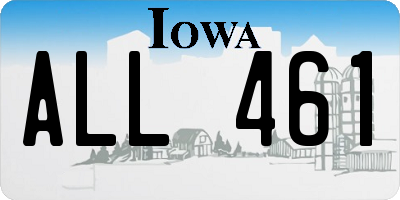 IA license plate ALL461