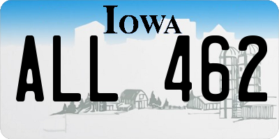 IA license plate ALL462