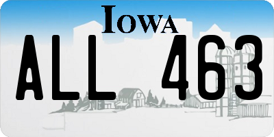 IA license plate ALL463