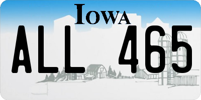 IA license plate ALL465