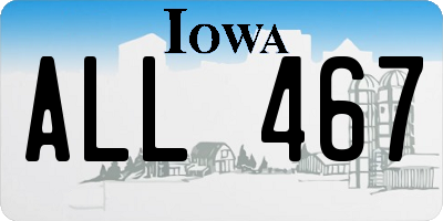 IA license plate ALL467