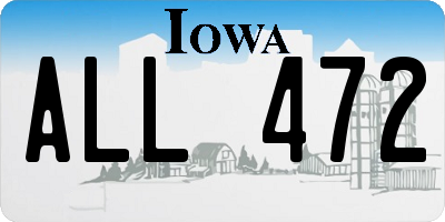 IA license plate ALL472