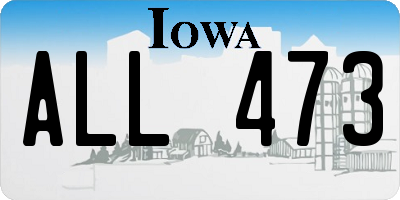 IA license plate ALL473