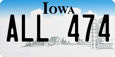 IA license plate ALL474