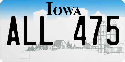 IA license plate ALL475