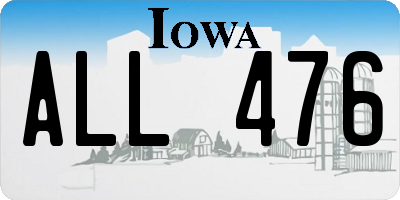 IA license plate ALL476