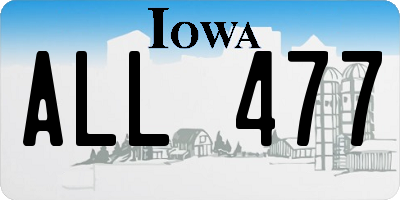 IA license plate ALL477