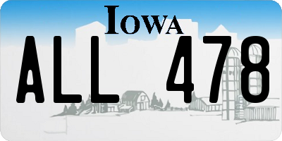 IA license plate ALL478