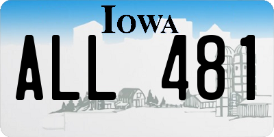 IA license plate ALL481