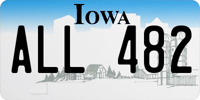 IA license plate ALL482