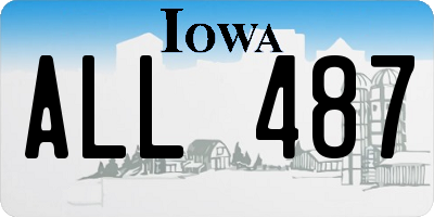 IA license plate ALL487