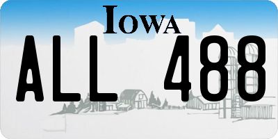 IA license plate ALL488