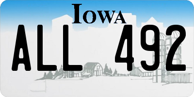 IA license plate ALL492