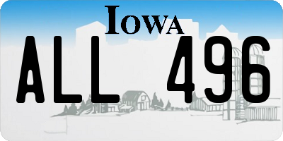 IA license plate ALL496