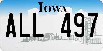 IA license plate ALL497