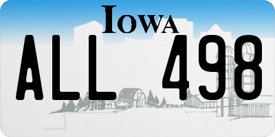 IA license plate ALL498