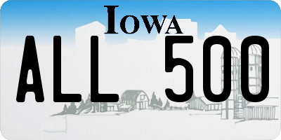 IA license plate ALL500