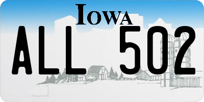 IA license plate ALL502