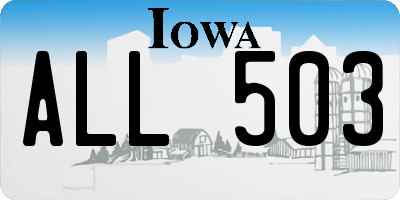 IA license plate ALL503