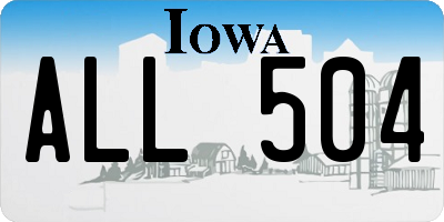 IA license plate ALL504