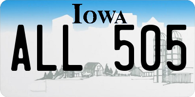 IA license plate ALL505