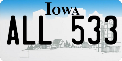 IA license plate ALL533