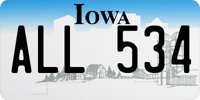 IA license plate ALL534