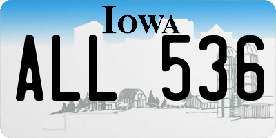 IA license plate ALL536