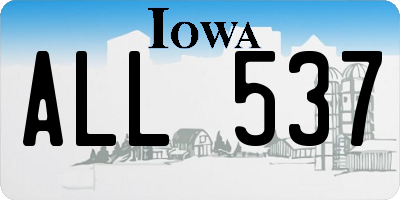 IA license plate ALL537