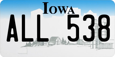 IA license plate ALL538