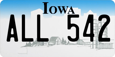 IA license plate ALL542