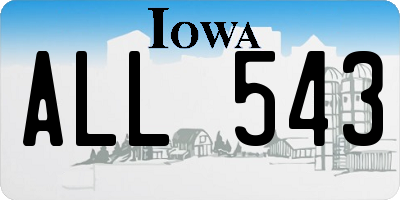 IA license plate ALL543
