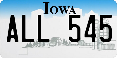IA license plate ALL545