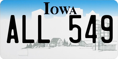 IA license plate ALL549