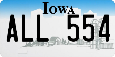 IA license plate ALL554