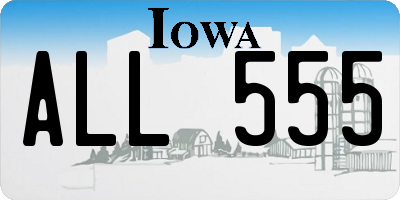 IA license plate ALL555