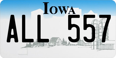 IA license plate ALL557