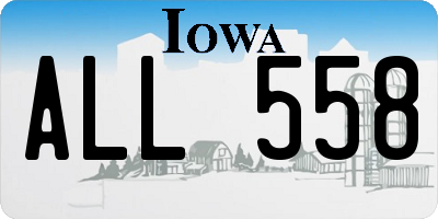IA license plate ALL558